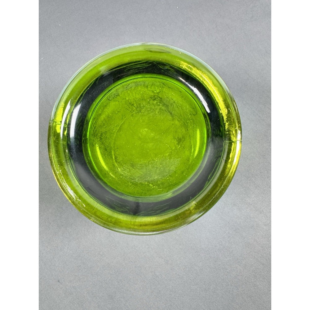 Indiana Carnival Glass Iridescent Lime Green Canister Jar  Vintage Harvest Grape - Picture 4 of 5